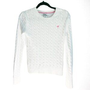 Lily Pulitzer White Cable Knit Sweater 'vintage' Size Small - Golf preppy